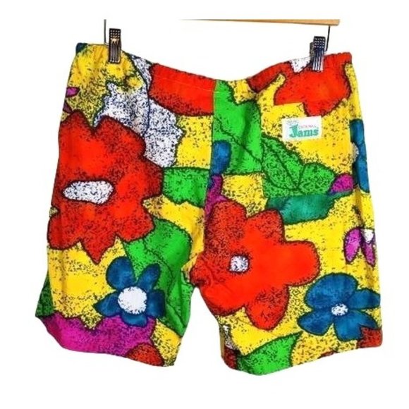 Jam's World Surf Line Hawaii Shorts Rare Jams World Floral Bright